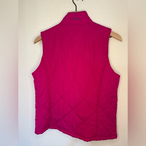 Lauren Ralph Lauren Vest Womens Large Pink Quilted Full Zip Sleeveless Jacket - Picture 3 of 6